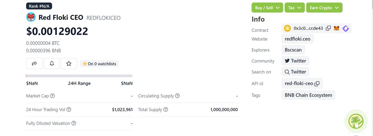🔥🚀 Red Floki CEO

🤑 Listed On CoinGecko 🤑

💎 Exchange Listing Coming Soon!!!

coingecko.com/en/coins/red-f…

✅ 0% Buy Fee / No Team Tokens
✅ 50% Supply Burned
✅ 100% Audit Score &amp; KYCed
✅ SAFU Team

Lets GOOO!!