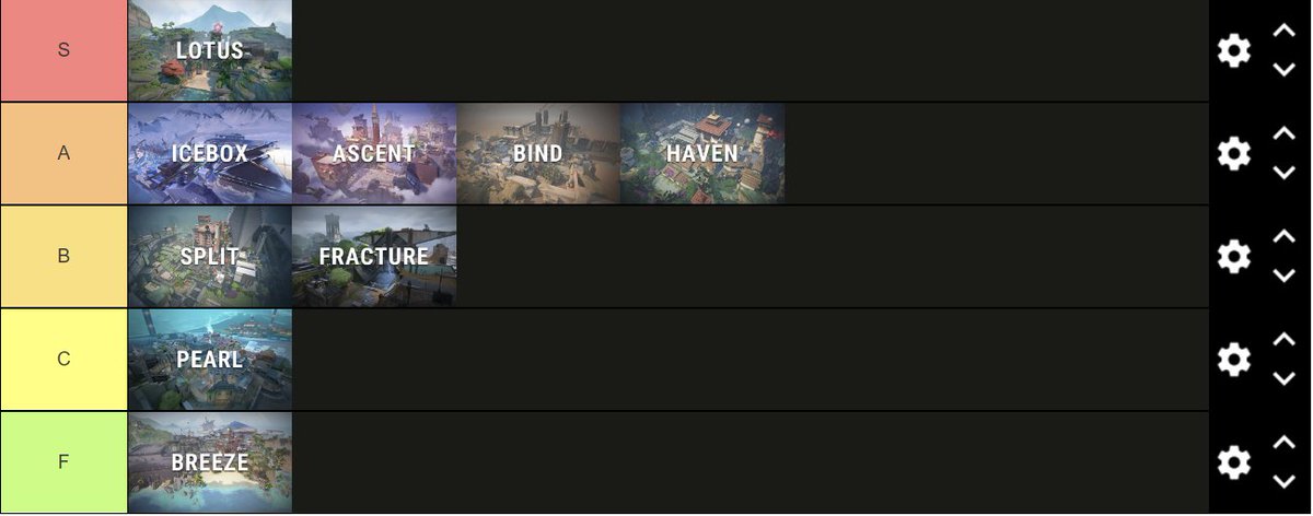 TwoBotsOneGame's tweet image. Two map tier lists. Which one do you agree more with? 
#VALORANT