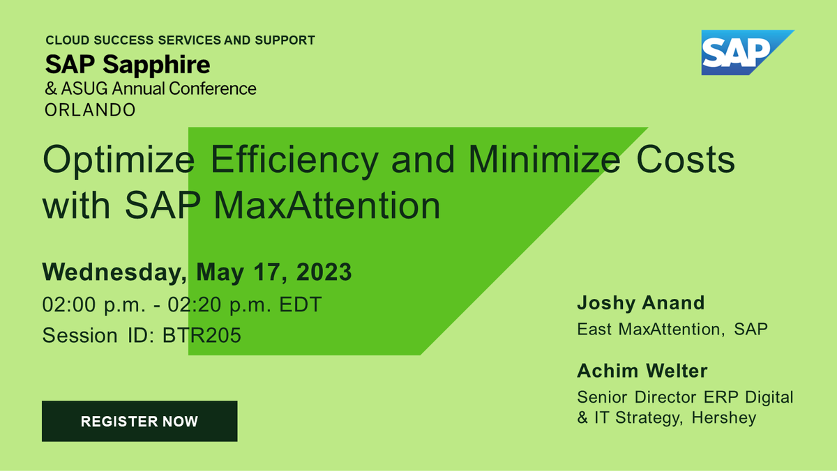 robinhaettich's tweet image. Unlock the full potential of your business transformation with #SAPMaxAttention services. Join our #SAPSapphire strategy talk to learn more.  imsap.co/6011OV6PT