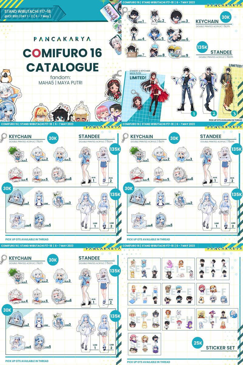 Jadi tunggu apa lagi! Masa iyaa kalian lewatin semua ini sih~ lucu-lucu dan keren-keren lohh!

Thank you, and happy shopping 💫🙏🏻.
 #comifuro16catalog #fanmerch #merchandise #fanmerchandise #wibu #anime #virtualyoutuber