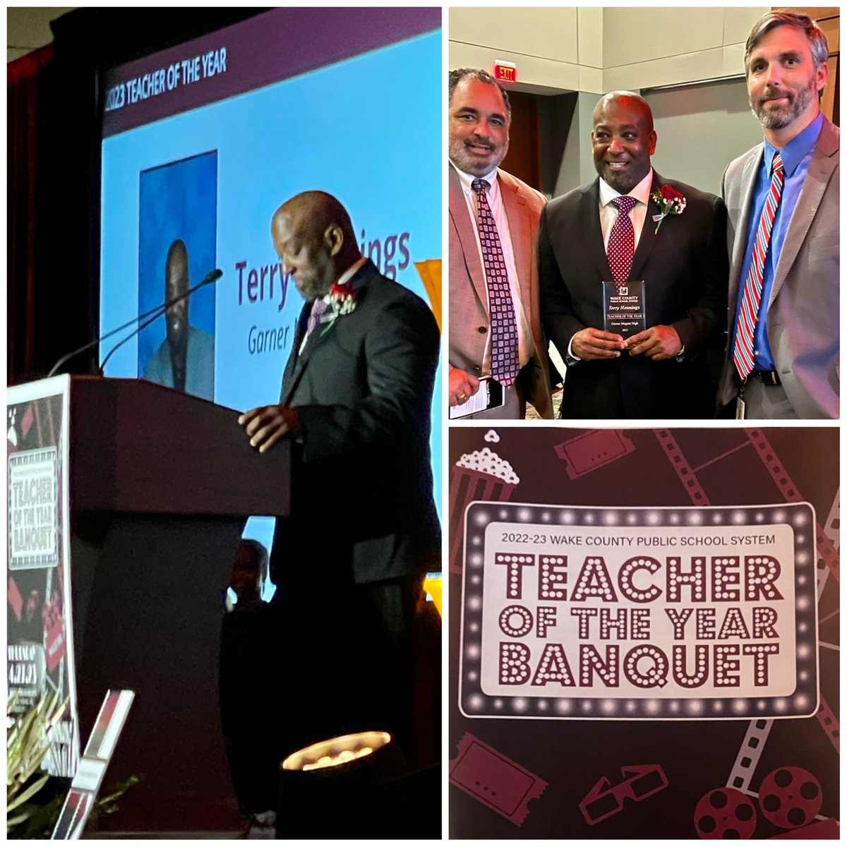 Congratulations to Mr. Hennings @Garner_HS on being named WCPSS Teacher of the Year! #FromHereAnythingisPossible #SEArising