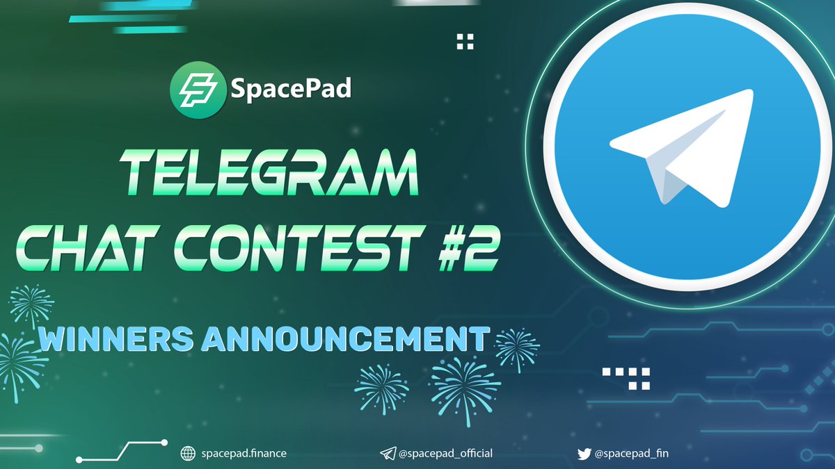 spacepad_fin's tweet photo. 🎉 Telegram Chat Contest #2 Winners

  🥇 $40 - https://t.co/bCMd91fO03
  🥈 $30 - https://t.co/cXCxvdby3N
  🥉 $20 - https://t.co/cIiquhk3h4
  👨‍💻 1 Lucky Winner: $10 - https://t.co/wlZw7RmxJD

🌟 Stay tuned
#spacepad #IDO #DEX #Launchpad $SPP https://t.co/VxUFBdUMVq