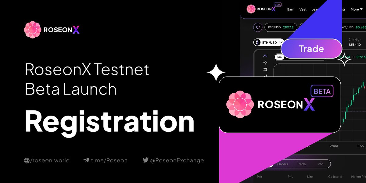 NicoVerderosa's tweet photo. 📢 #RoseonX is launching its Testnet Beta soon! 🚀

👉 Be part of the exclusive group of beta testers and help us refine our product. Apply now for whitelist registration! ⏰

🎁 Plus, participants will have a chance to earn rewards in $ROSX for their valuable feedback. Don't miss out on this opportunity! 🤑

👨‍💻👩‍💻 Join the Testnet Beta Launch and be one of the first to experience @RoseonExchange's cutting-edge platform. 

Register today! 📝https://t.co/fWJBcykOkj