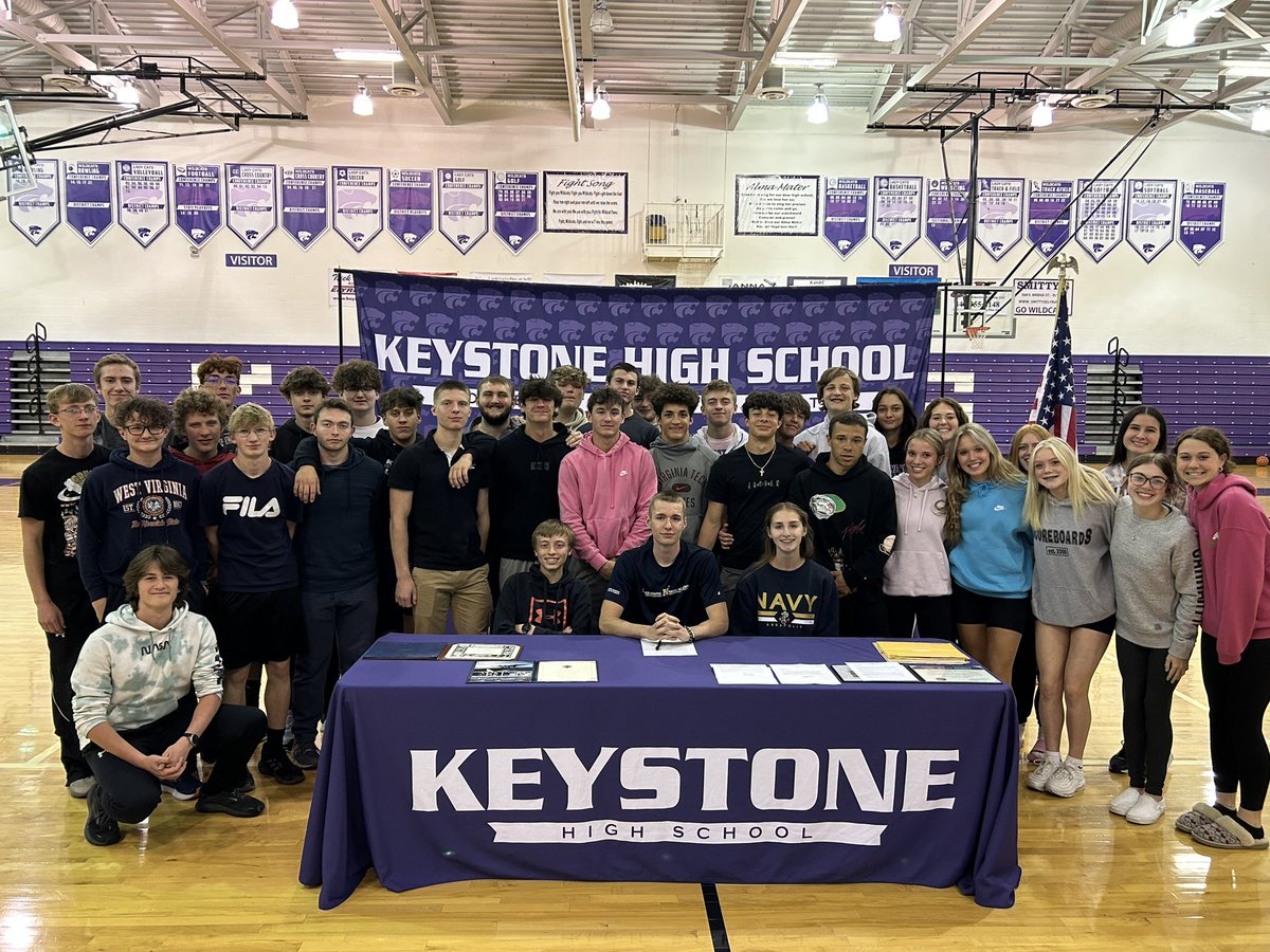 Getting close to sending off one of Keystone’s best. Jacob Linden signed his commitment to the United States Naval Academy today. Jacob is a three sport athlete here at Keystone. I feel fortunate to coach him in two of those🫡