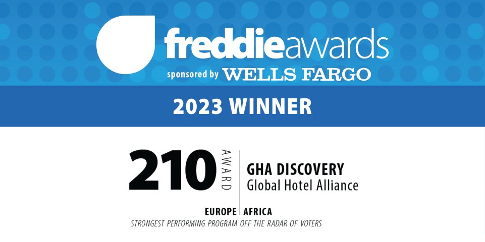 The 210 Award (hotel) for the Europe/Africa region goes to @GHADiscovery #FreddieAwards