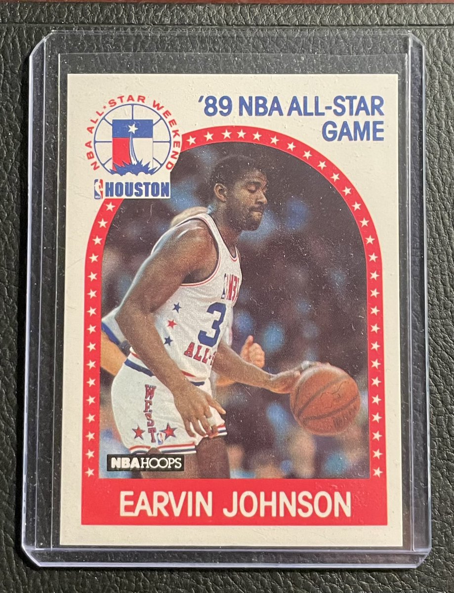 1989 Hoops Magic Johnson All Star.  Who needs eyes when you are Magic?! #junkwax #basketballcards #magicjohnson #magicjohnson32 #cards #card #80sbasketball #80sbasketballcards #80s #junkwaxcollection #junkwaxgold #junkwaxera #sportscards #nbacards #lakers #lakersnation