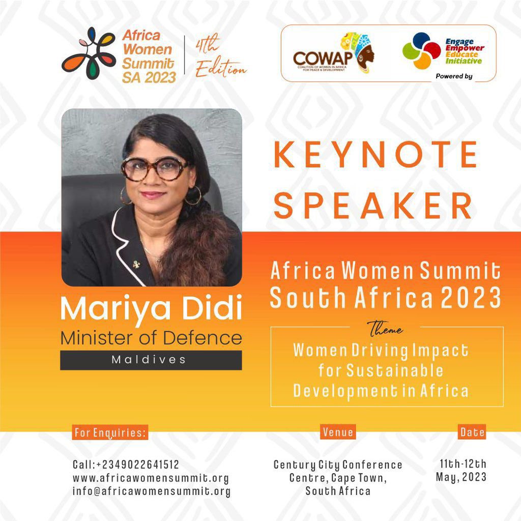 Inclusion & empowerment of women is essential to achieve sustainable peace, security & development. 
Looking forward to meeting and talking to all the wonderful dedicated women @aws_cowap
#AWS23 #CapeTown #SouthAfrica