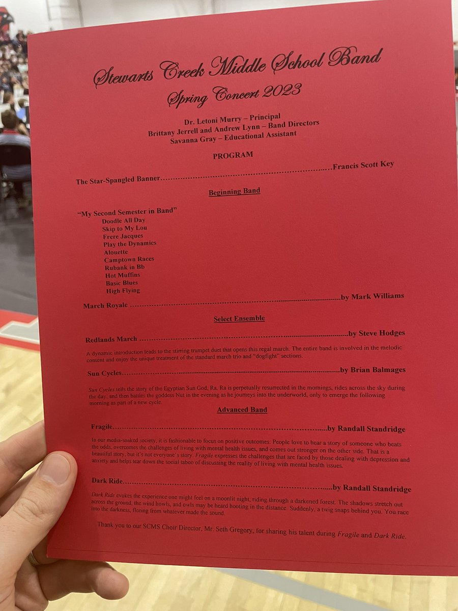 Enjoyed fabulous performances from the SCMS Beginning, Select, and Advanced Bands tonight! So many wonderful students creating lovely moments tonight.
Bravo, Mr. Lynn and Mrs. Jerrell! Job well done!