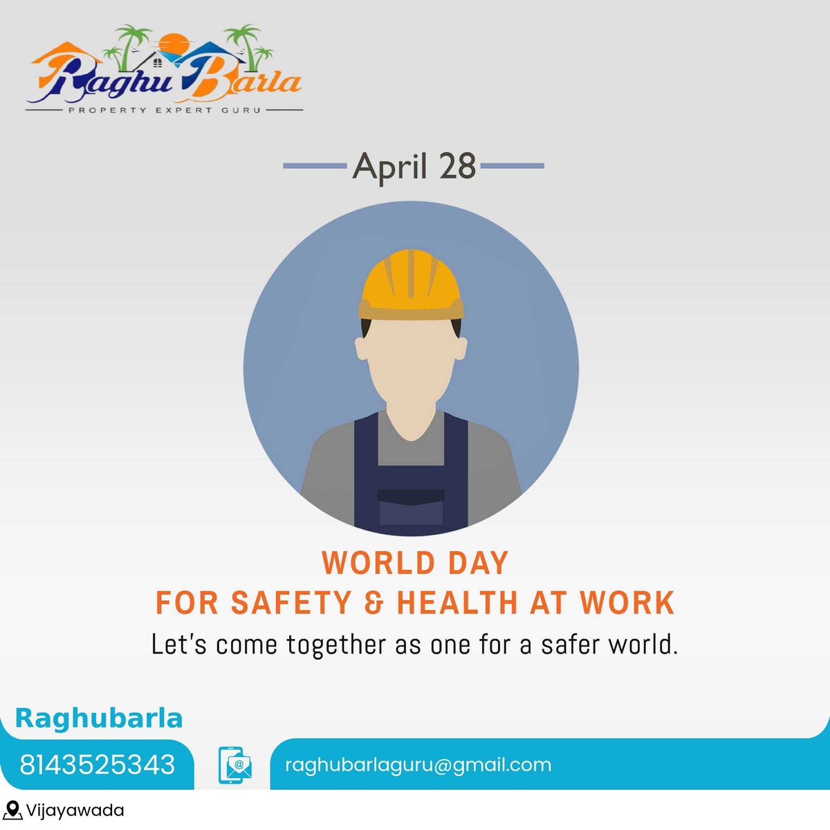 Greetings from Raghubarla
#navyasaiprojects #raghubarla #HealthyWorkers #SafeBusiness #PreventInjuries #HealthCulture #OccupationalHealth #OccupationalSafety #PreventAccidents #HealthAtWork #SafeAndHealthyWorkingEnvironment #WorkplaceSafety 8143525343