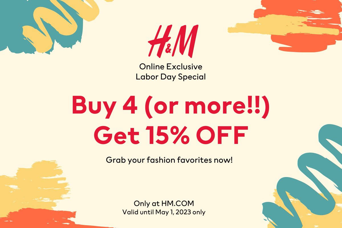 H&M Philippines on Twitter "📣 ONLINE EXCLUSIVE LABOR DAY SPECIAL Grab