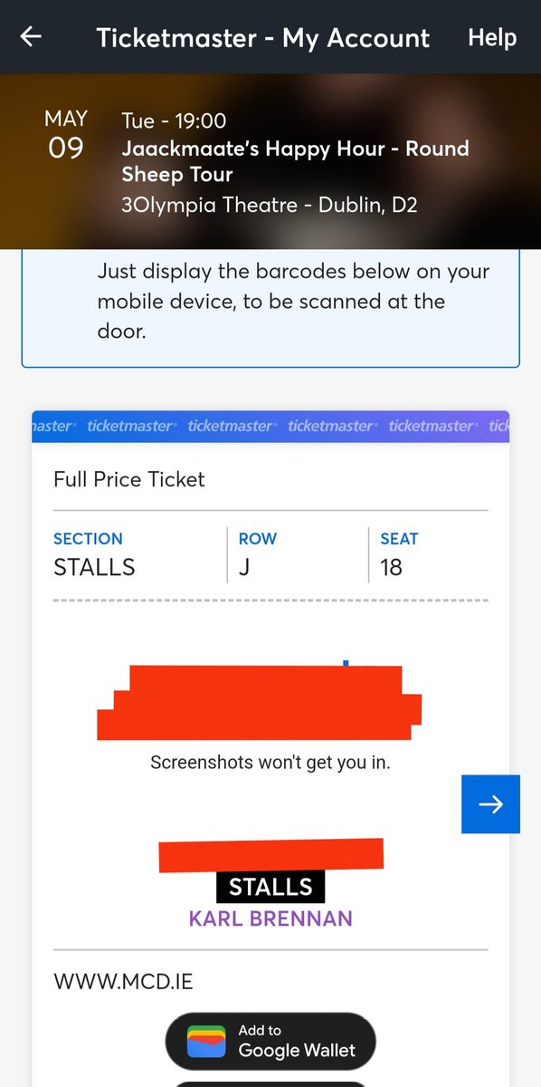 KarlBre65320233's tweet photo. Selling 2 tickets to Jaackmate's happy hour tour in Dublin on 09/05/23 as I can't make it. They're mobile tickets so will be transferred to your Ticketmaster account.
Revolut payment preferred!
 30 each or 55 for both 😊 #ticketfairy https://t.co/Uzr7fFHjUw