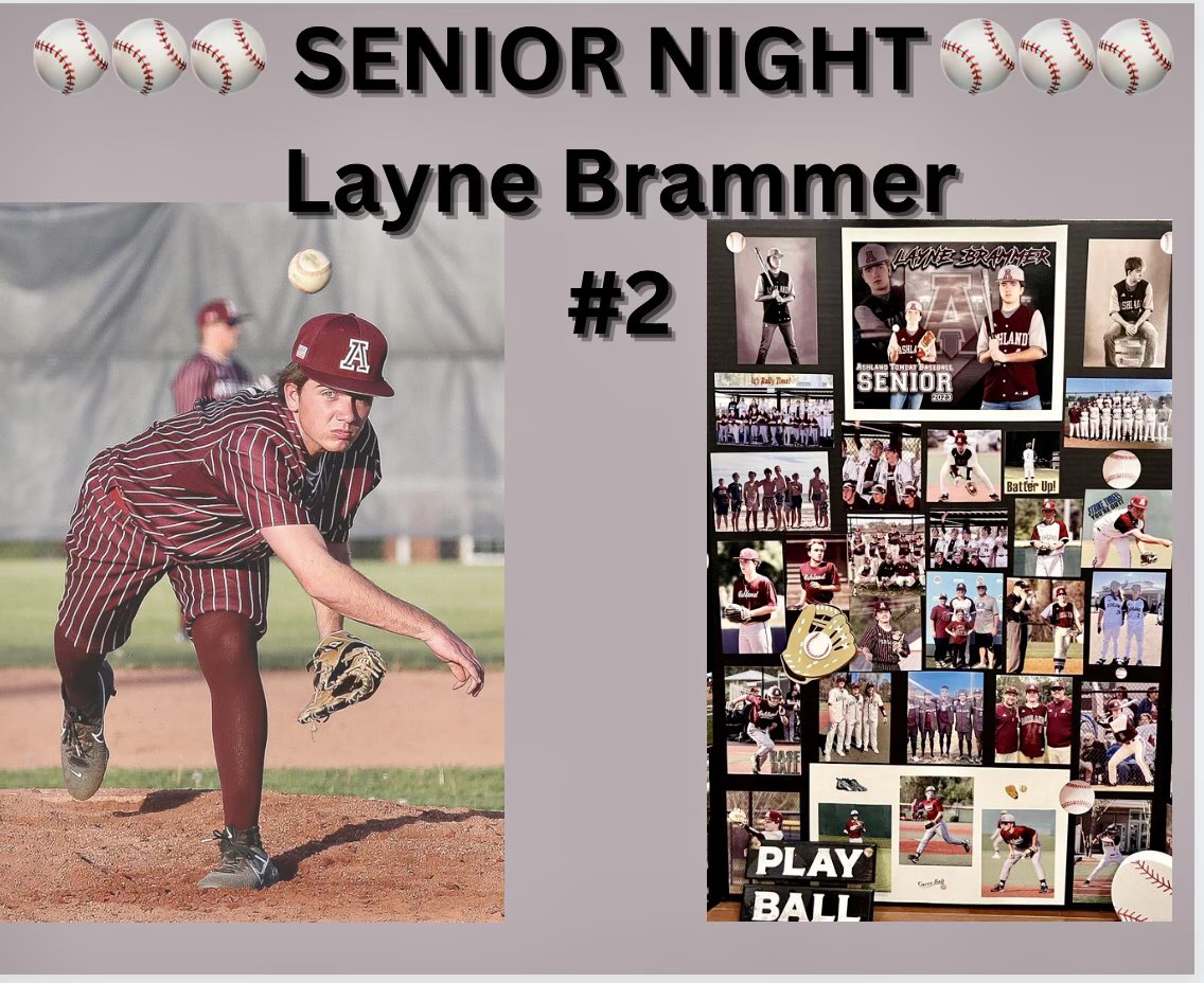 BaseballAshland's tweet image. Congratulations to our Senior Layne Brammer on a great Tomcat baseball career!