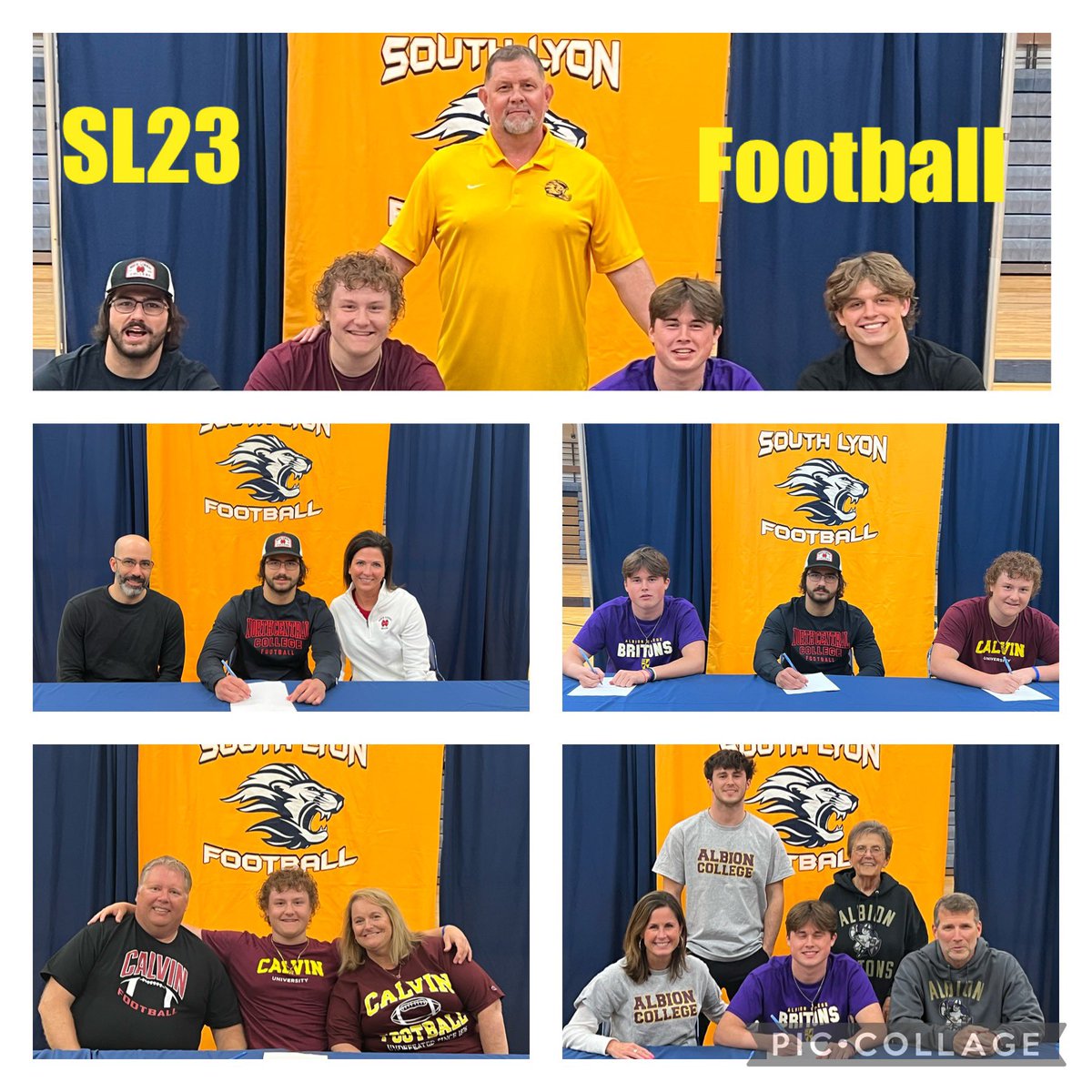South Lyon Football (@hedslhsfootball) on Twitter photo Congrats to SL23 Football commits! <a href="/SimeonM05/">Simeon Mardossian</a> <a href="/northcentralcol/">North Central College</a> <a href="/BradenFracassi/">Braden Fracassi</a> <a href="/AlbionFootball/">Albion Football</a> <a href="/AndrewB3rg/">Andrew Berg</a> <a href="/CoachTrentFigg/">Trent Figg</a> <a href="/TDonovan2023/">TommyDonovan2023</a> <a href="/RedbirdFB/">Illinois State Football</a>
#HED Congrats to SL23 Football commits! <a href="/SimeonM05/">Simeon Mardossian</a> <a href="/northcentralcol/">North Central College</a> <a href="/BradenFracassi/">Braden Fracassi</a> <a href="/AlbionFootball/">Albion Football</a> <a href="/AndrewB3rg/">Andrew Berg</a> <a href="/CoachTrentFigg/">Trent Figg</a> <a href="/TDonovan2023/">TommyDonovan2023</a> <a href="/RedbirdFB/">Illinois State Football</a>
#HED