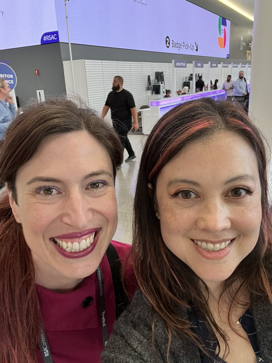 melindamarks's tweet image. It’s been a great and busy week at #RSA2023! So glad I ran into @shehackspurple even though we were both running around!