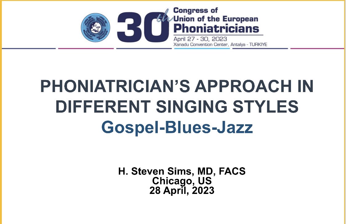 Excited to speak about Gospel, Blues and Jazz singers specifically at this amazing, international voice congress.  #uep2023 #GospelMusic #jazz #blues #African #diaspora #DrSims