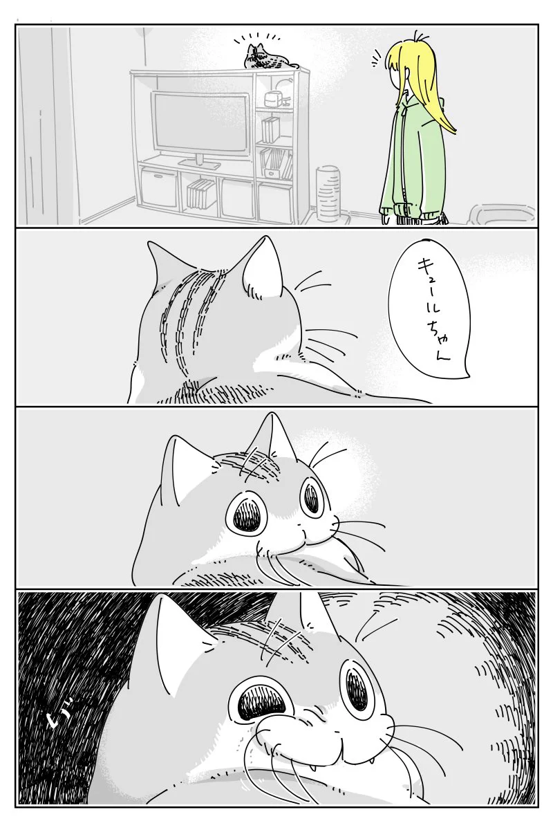 呼ばれて振り向くときにヒゲが引っかかって･･･！とっても可愛くて癒される「猫漫画」！