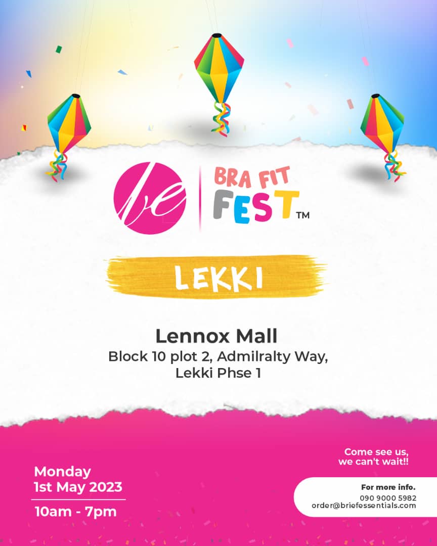stbinspires's tweet image. 6/6: So mark your calendars if you are on the Island, Monday, May 1st, at Lennox Mall, Lekki for free bra fittings, great deals, and lots of options in a fun and relaxed atmosphere. #stbinspires #BriefEssentials #FindYourFit #BEBraFitFest #BraFittings