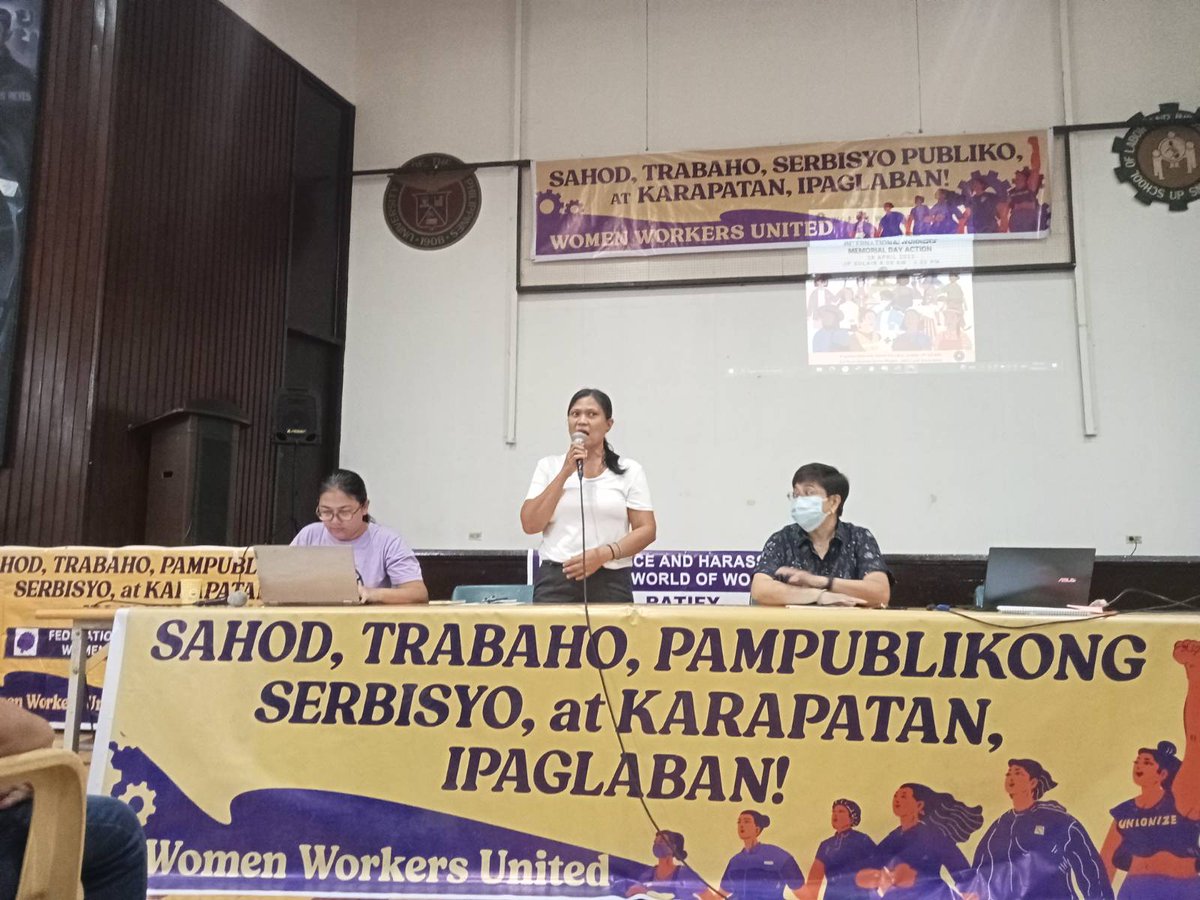 KMK_National's tweet photo. WOMEN WORKERS UNITE!

Nagtitipon ang iba't ibang organisasyon ng Women Worker's United upang talakayin ang 15-Point Workers' Agenda upang paigtingin ang panawagan para sa trabaho, sahod at karapatan. https://t.co/fa1PrCQjVm