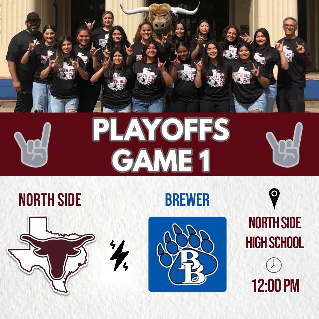 It’s Playoff Time! Due to weather game time is 12 pm on Friday @ North Side!
Come Out, Be Loud, &amp; Cheer your Steers on! #SteersUp! 🤘🏽🥎