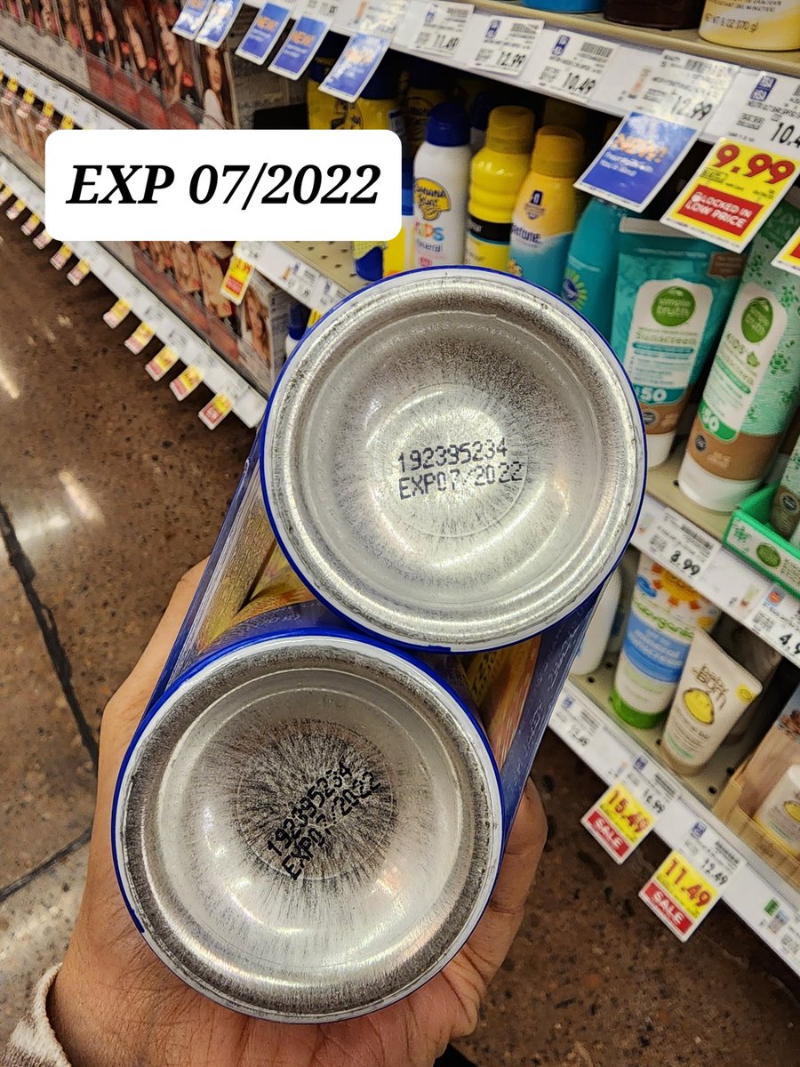 Khaluuuu's tweet photo. I found numerous EXPIRED skincare products from 2020 today in Kroger. Did report to staff, but the response was disappointing. Consumers, check expiration dates, and report any expired products. Hold businesses accountable for consumer safety! 
@kroger @Neutrogena @bananaboat https://t.co/23zUTH8DGY
