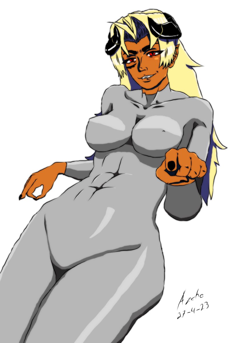 AzchePrime's tweet image. Today I want to share my interpretationof Demon King Alvida, a character made by @pcmaniac88 The moment I saw her I knew I had to draw her someday!