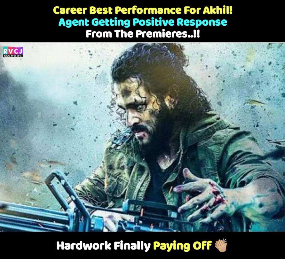 rvcj_telugu's tweet photo. Agent 💥
.
#Agent #AgentReview #BlockBusterAgent #Akhil #AkhilAkkineni #RvcjTelugu https://t.co/PzD7OS6g3G