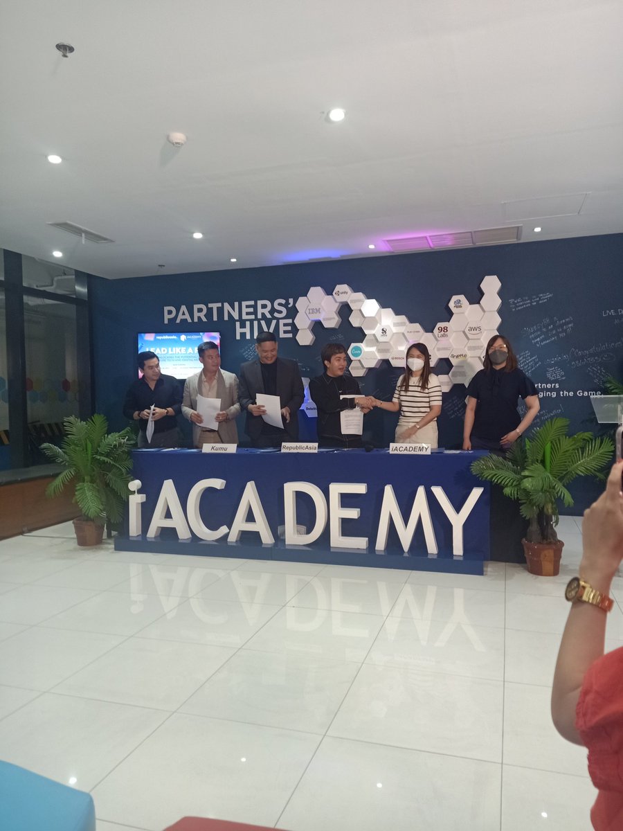 HAPPENING NOW: Contract-signing for the partnership of RepublicAsia Media, iACADEMY and KUMU for the hosting of summit "Lead Like a Pro: Unlocking the Potential of Future Tech and Digital Media," to be held on May 12 <a href="/republicasiadot/">republicasia</a>