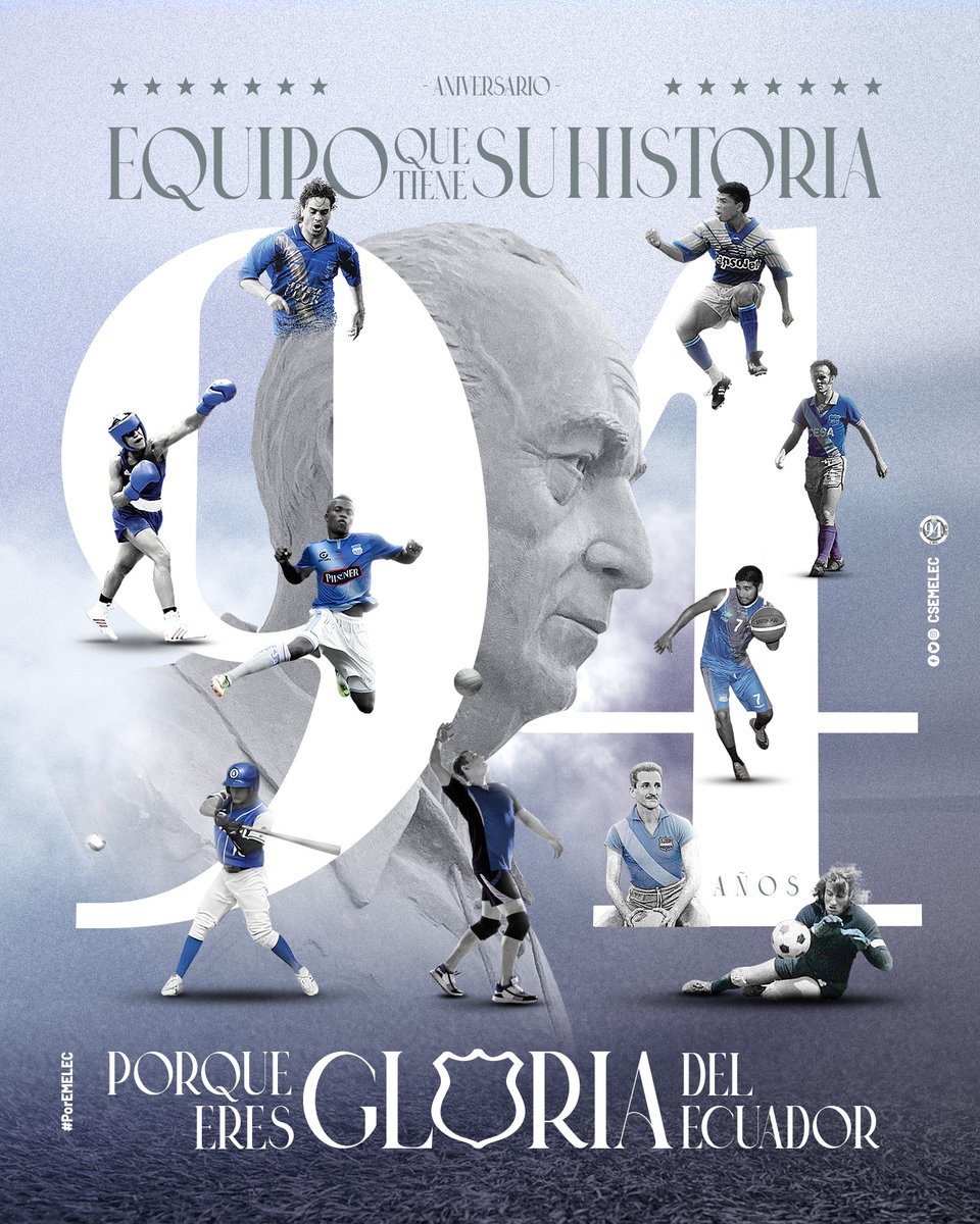 CSEmelec's tweet photo. 🎶Naciste bajo el cielo AZUL 🔵

🔝  Hoy 28 de abril, celebramos el legado de nuestro fundador George Capwell, toda nuestras alegrías en una gloriosa historia deportiva en diferentes disciplinas 💪🏼

#94AñosDelBombillo💡

#PorEmelec #SiempreJuntos🤜🏻🤛🏻⚡ https://t.co/jZYhnMabQD
