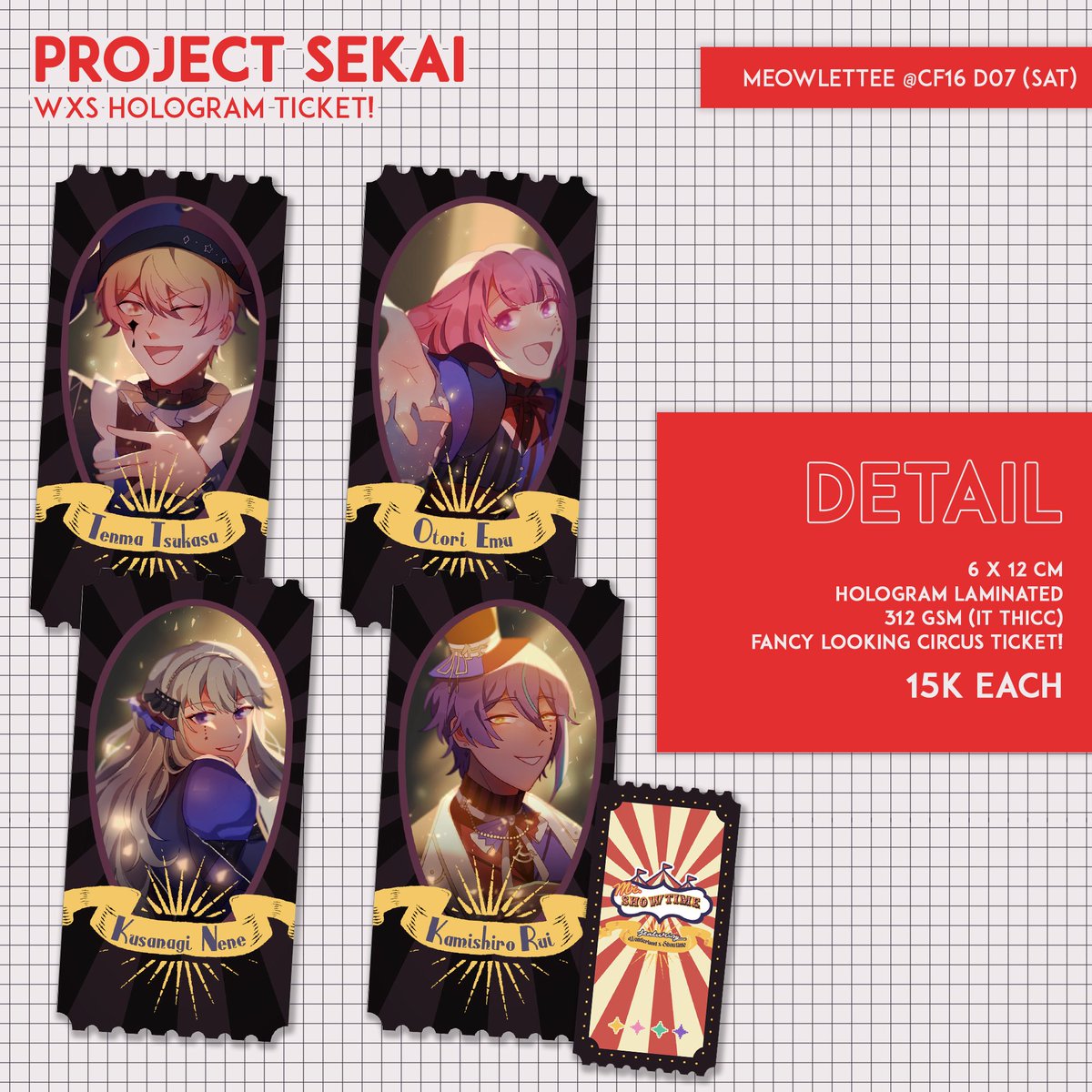 [RT♥]

Hello! Since I'm adding more stuff for sale here's my updated #comifuro16 catalogue! I only sale Project Sekai now HAHA 😭

Feel free to dm/mt if u have any questions. Thank you! 🥺
#CF16 #comifuro16catalogue