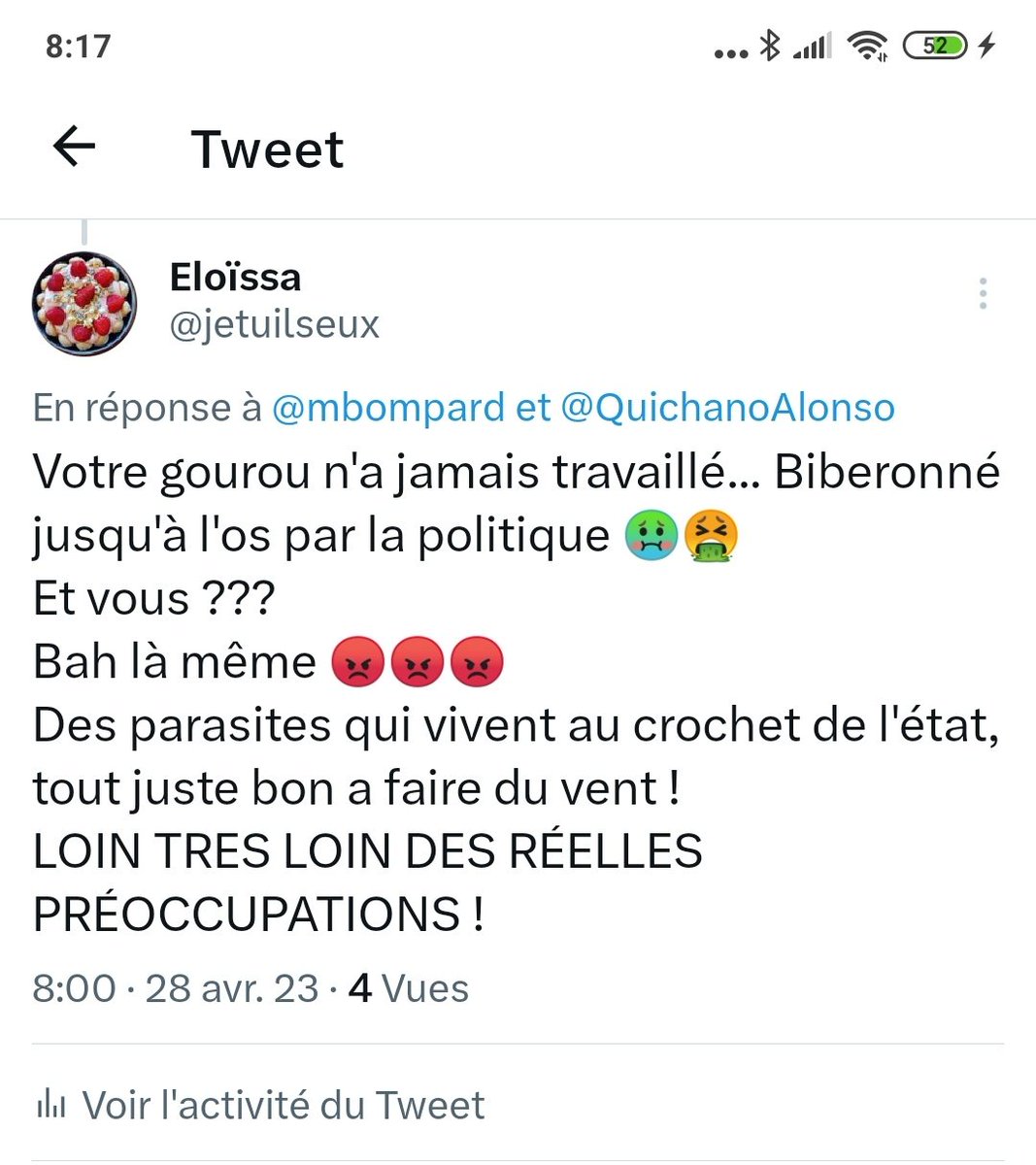 jetuilseux's tweet image. C'est vrai, c'est juste vrai ! 
La vérité vous dérange il me semble monsieur #mbompard