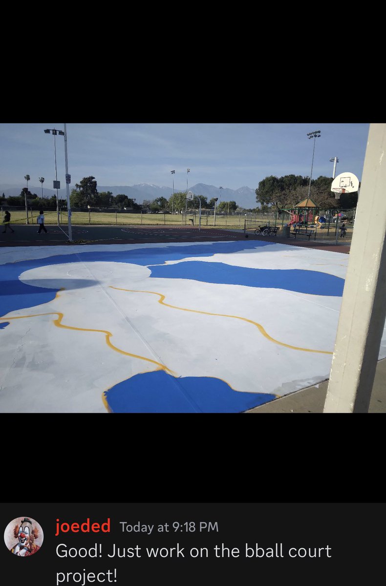 <a href="/joeded1/">Joe Ded</a> <a href="/Casta_DeD1/">Casta_DeD1Studios</a>  Joe was commissioned to paint @ High school basketball court !  1st step !  We are pumped to show the progress #NFTartist #NFTs #art