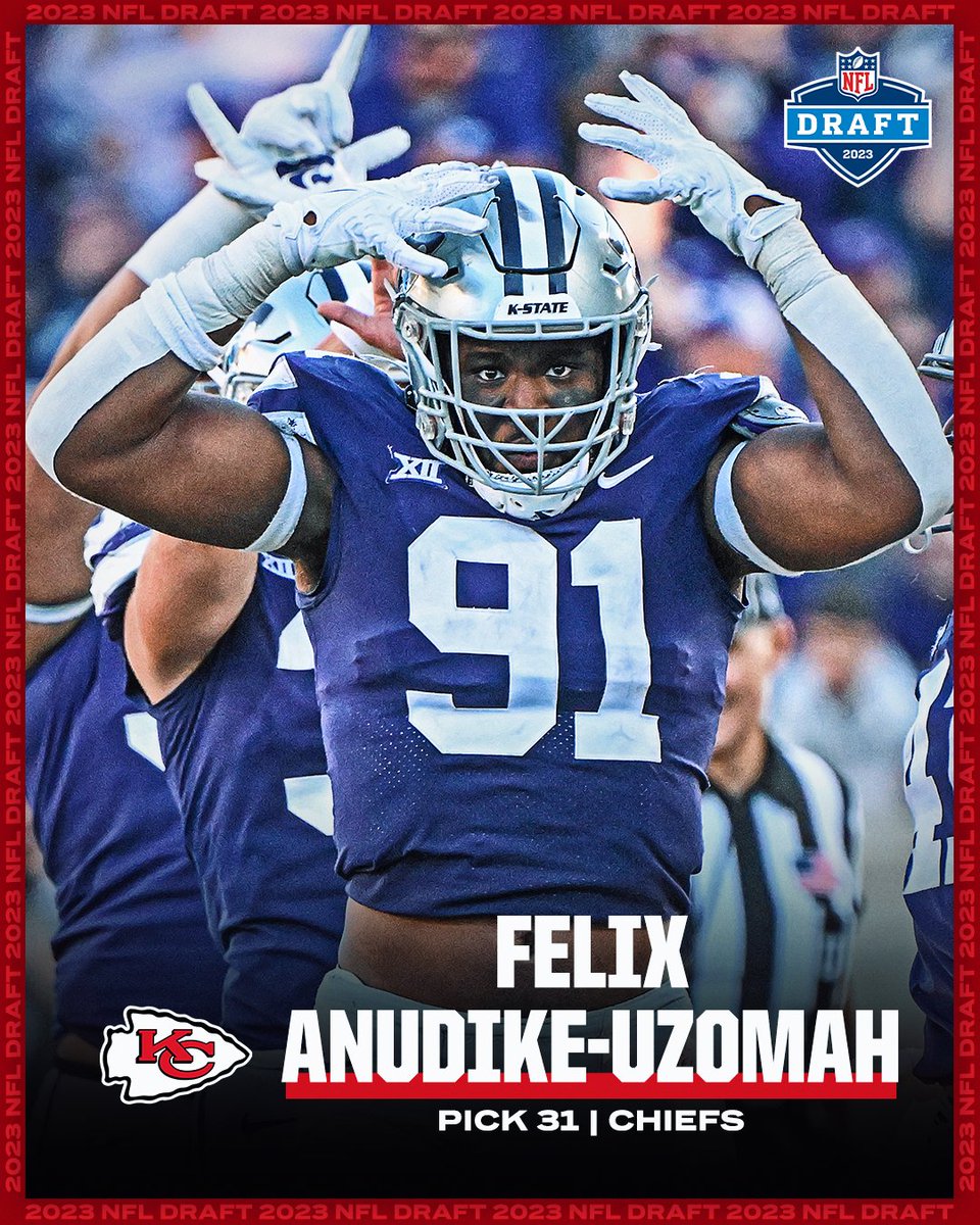 With the 31st pick in the 2023 #NFLDraft, the Chiefs select Felix Anudike-Uzomah 🍢