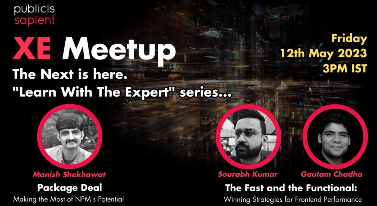 meetup.com/experience-eng…
Our second meetup in the "Learn With The Expert" series.