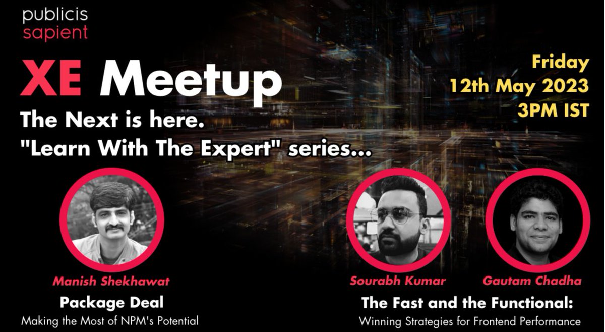 meetup.com/experience-eng… Our second meetup in the 'Learn With The Expert' series.