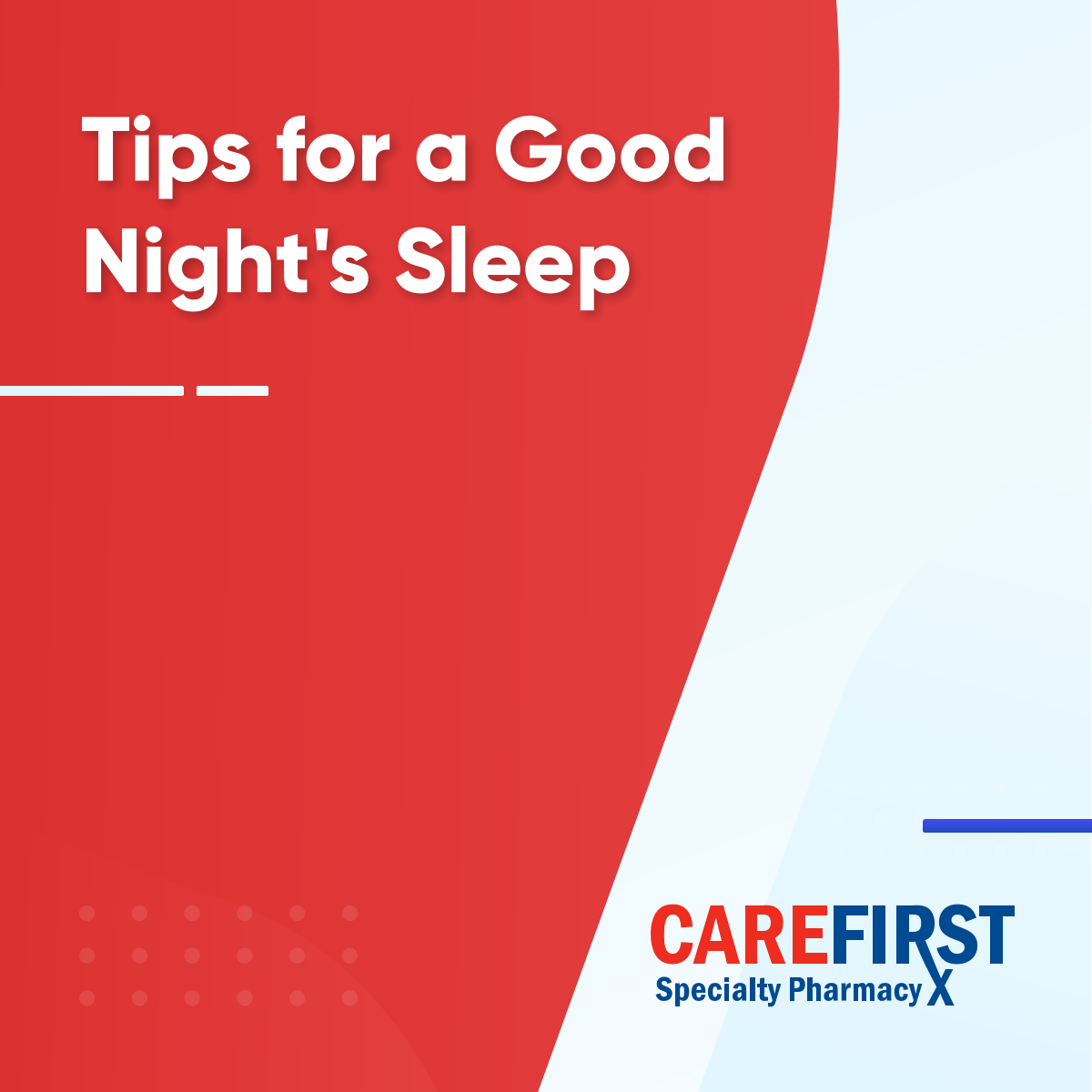 Get a good night's sleep with these simple tips: stick to a consistent sleep schedule, create a relaxing sleep environment, and limit screen time before bed.

#CharlotteNC #SleepSchedule #SleepEnvironment #GoodNightSleep #Tips #Pharmacy
