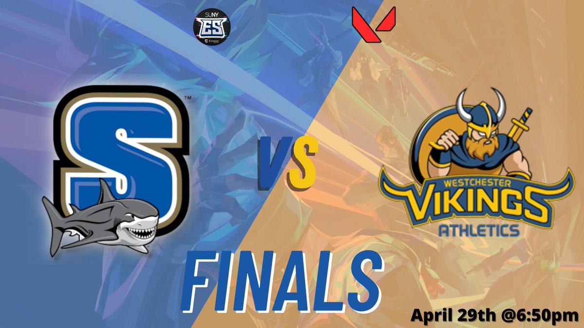 This weekend our Valorant team takes on <a href="/EsportsWcc/">WCC ESports</a> at <a href="/BrookLAN_NY/">BrookLAN</a> for the <a href="/SUNYEsports/">SUNY Esports</a> Championship! We will be live on twitch.tv/sunyesports