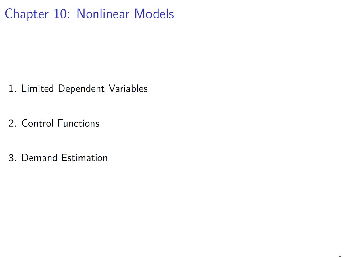 Slides for the rest of the course are now posted! Chapters 8-10 cover shift-share/recentered IV, regression discontinuity, and some topics in nonlinear models dropbox.com/s/5ow0yw0c0zu2… dropbox.com/s/p0cem0iyyr0f… dropbox.com/s/sg73lz2hynyy… Feedback welcome, as always!