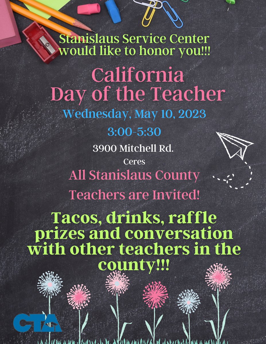 Come celebrate day of the teacher with CTA!