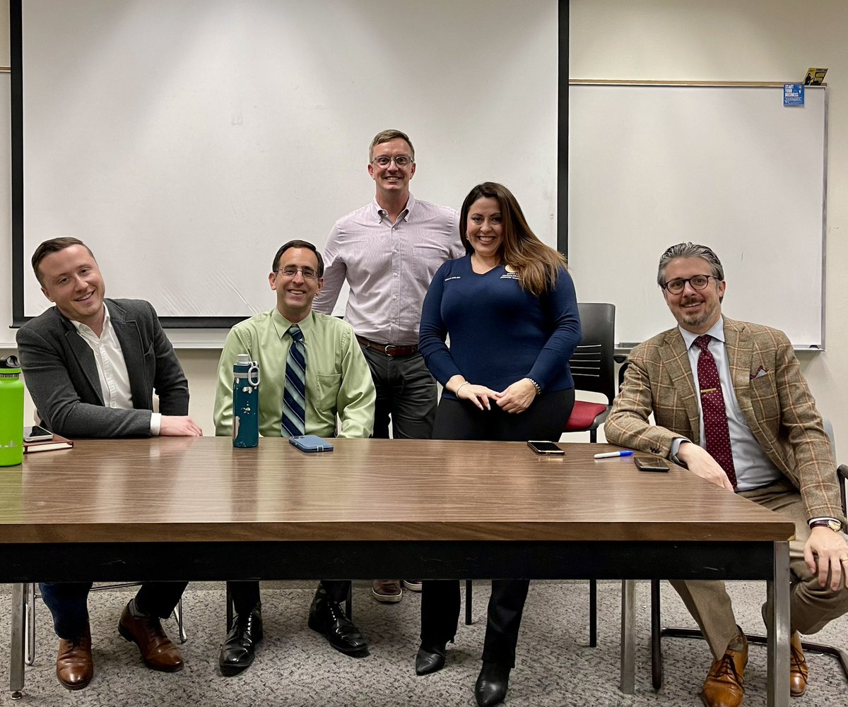 My favorite part of every semester teaching at <a href="/sdpublicaffairs/">School of Public Affairs</a> is bringing a professionals panel to class so students can delve into the ways academic theory gets applied in the nonprofit and public sectors. Thank you <a href="/JCoyneSD/">Josh Callery-Coyne</a> <a href="/zachschlagel55/">Zachary Schlagel</a> <a href="/VenusMolina100/">Venus</a> &amp; Charles Modica!