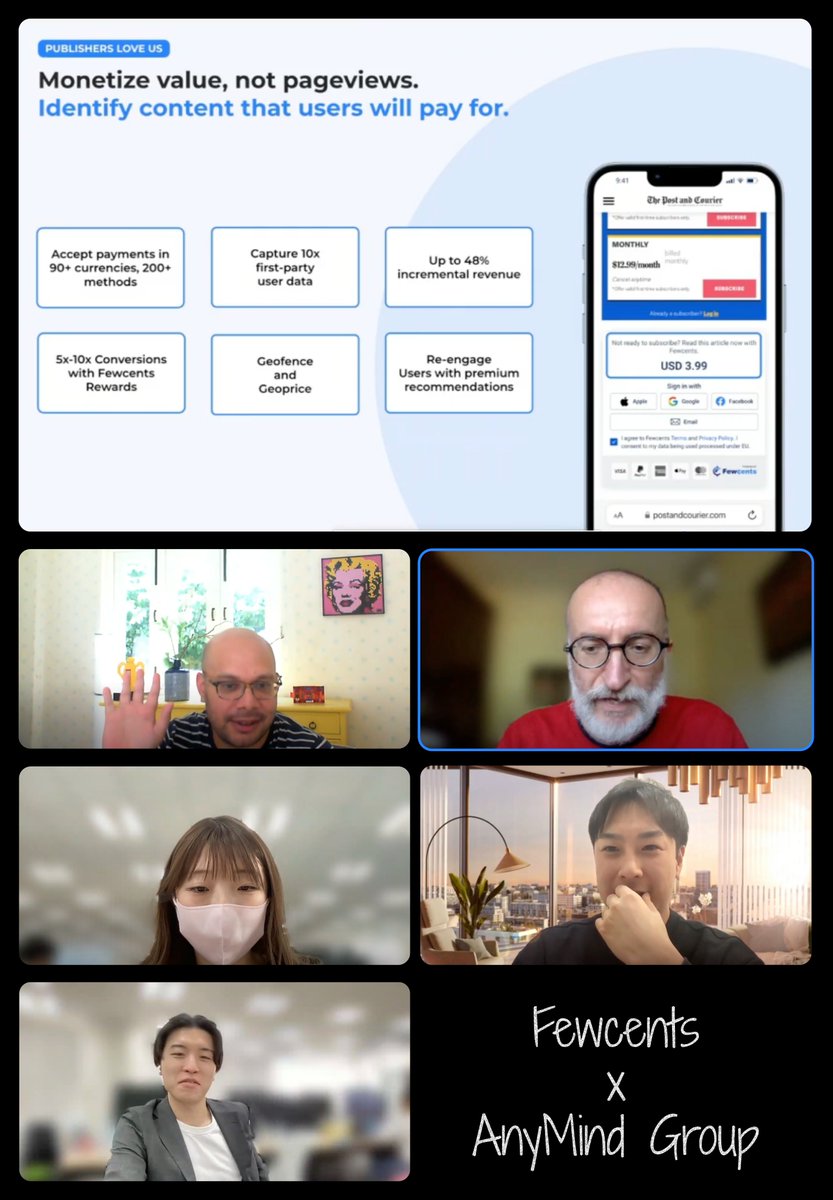 When it came time to train our Japan's exclusive partner <a href="/AnyMindJapan/">AnyMind Group【日本語公式】</a> about <a href="/fewcents/">Fewcents</a> Micro-access, one of our first believers and investor <a href="/Francesco_Tokyo/">Francesco Alberti 🇮🇹🇯🇵🇸🇬</a> jumped in for the rescue

Thanks, Francesco, and looking forward to working with AnyMind Group

 #growth #AllHandsOnDeck