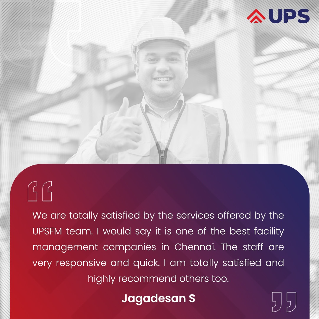 upsfmservices's tweet image. We are always delighted to hear good things about our services. Thank you Mr. Jagadesan S for your kind words. We will always strive to do better.

.

.

#UPSFM #FacilityManagement #OperationsOptimization #Outsourcing #Efficiency #Testimonials #Happyclient