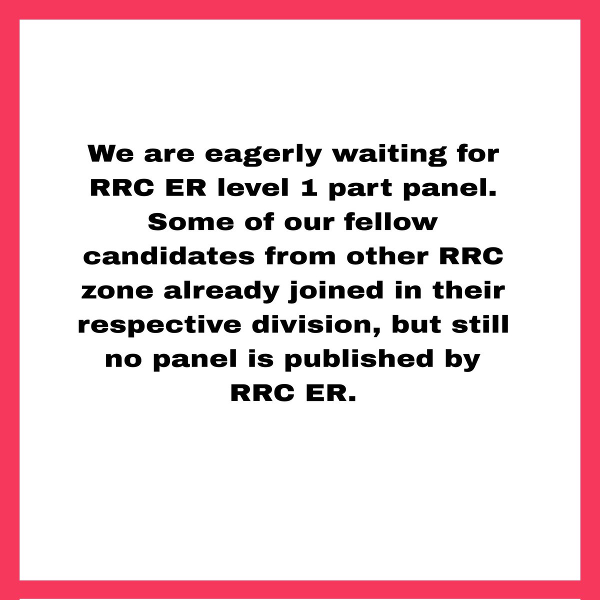 Rahuldutta179's tweet photo. We are eagerly waiting for our panel Eastern railway level 1 post. This is mission mode @PMOIndia?
Please think about our situation and publish panel to speed up joining process.🙏🙏🙏
@EasternRailway @RailMinIndia @AshwiniVaishnaw 
@narendramodi
#Declare_RRC_ER_Level1_Panel https://t.co/LuncqwsbR3