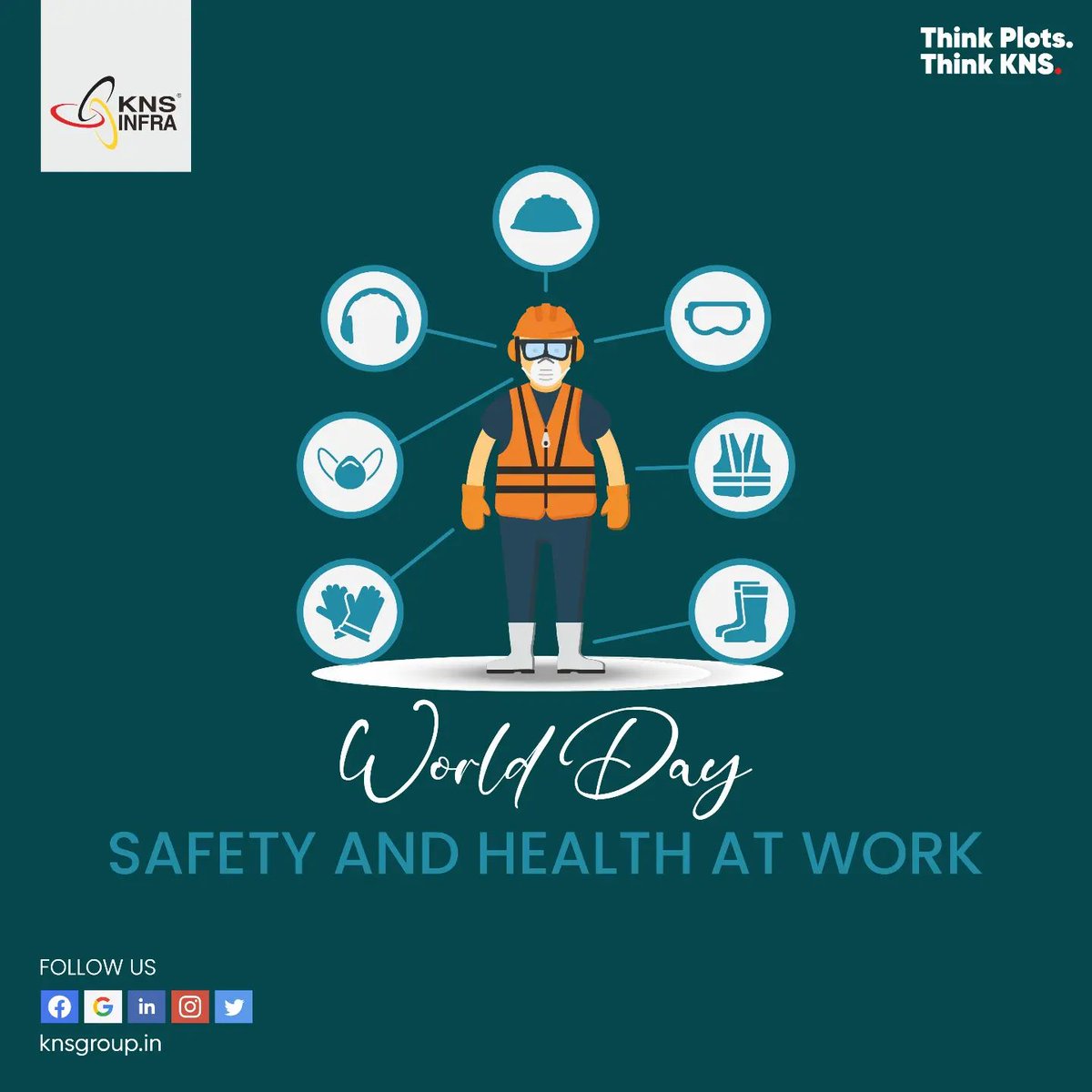 Protecting Workers Everywhere: Celebrating World Day for Safety and Health at Work 
#kns #knsinfra #safety #health 
knsgroup.in