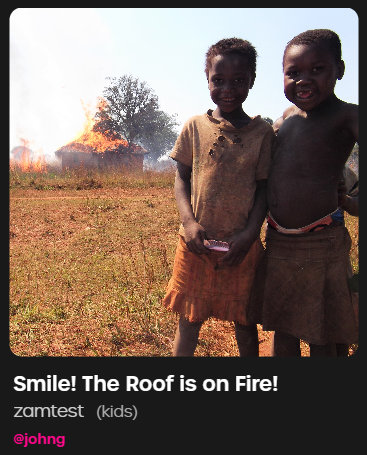 LawzaaH's tweet photo. Lunda kids smile for the camera while a hut burns in the background!
Made with #CreateNFTcamera and part of the #Mandox ecosystem! DYOR but #Mandox is not a project to miss!
#Zambia #NFT #Lunda @LanbertoP @OfficialMandox @madmandos @Justa_Guy907 https://t.co/rpzpPJwA5T
