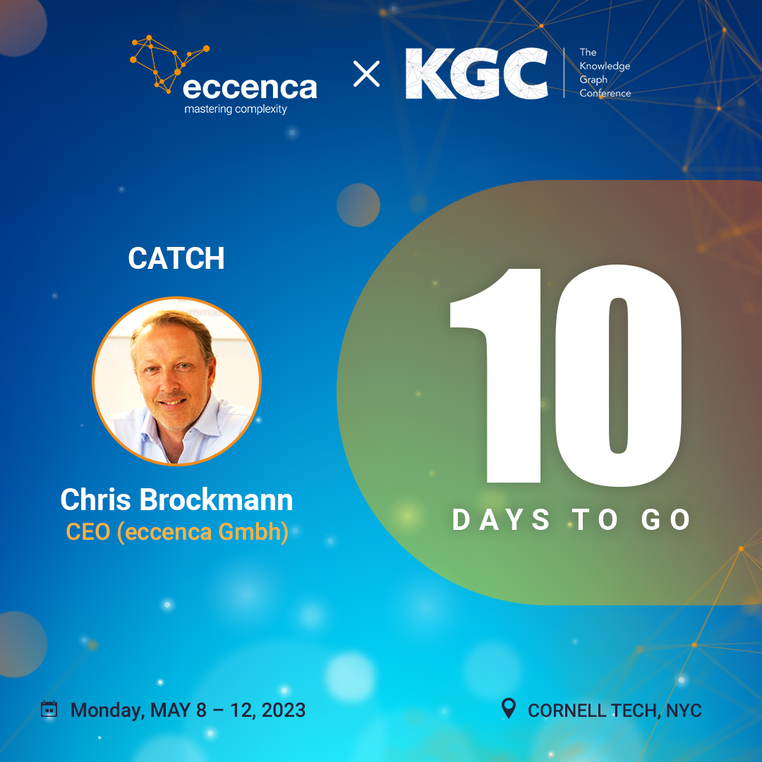 🎉 Counting down to the #KGConference at #CornellTech in #NYC from May 8-12, 2023! Hear Chris Brockmann, #eccenca CEO, share his expertise on #automation and #tech. 💻 Grab this chance to gain insights into #graphtechnology and make sound business decisions!💡 #only10daystogo