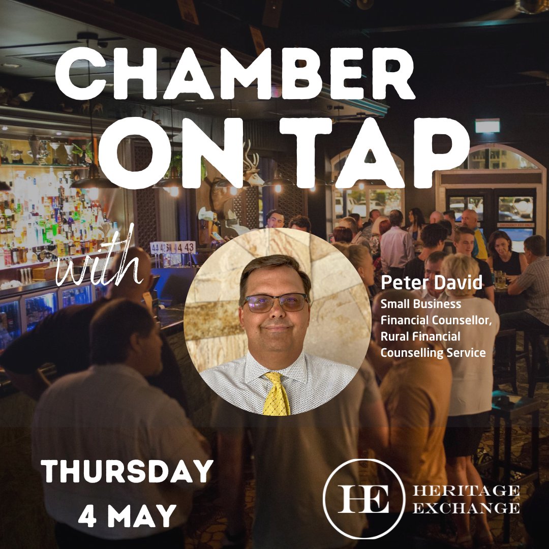 𝐂𝐡𝐚𝐦𝐛𝐞𝐫 𝐨𝐧 𝐭𝐚𝐩 | Featuring Peter David, a Small Business Financial Counsellor with Rural Financial Counselling Service North Queensland, who has over 25 years experience. Get your ticket now 👉lnkd.in/gUCP-nk9