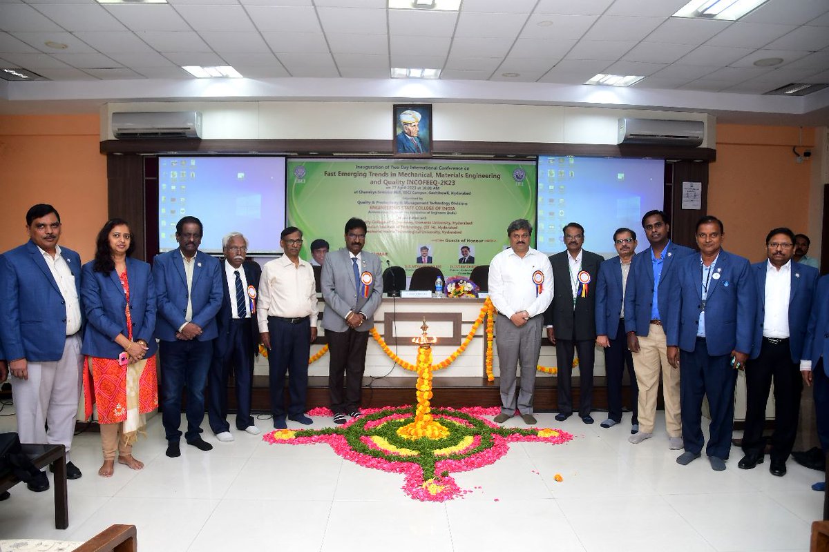 ESCIHyd's tweet photo. #EngineeringStaffCollegeofIndia organized a two-day International Conference on “Fast Emerging Trends in Mechanical, Materials Engineering and Quality (INCOFEEQ-2K23)” on 27th April 2023 at ESCI Campus, Gachibowli, Hyderabad. https://t.co/lcCNe4NxwN
