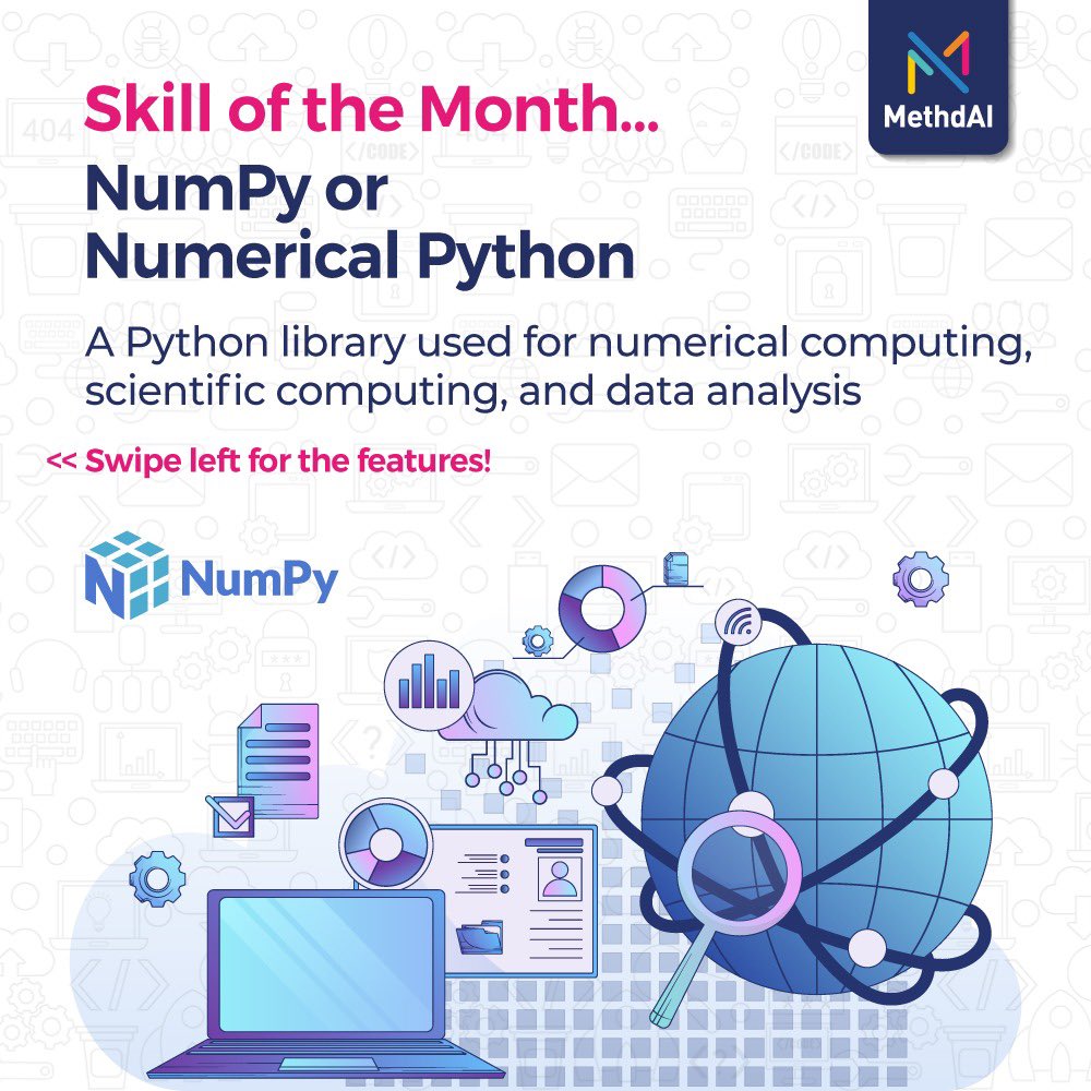 TheMethdAI's tweet image. A Python library used for numerical computing, scientific computing, and data analysis!

Equip yourself with this AI Skill today: methdai.com

#numpy #skillofthemonth #numericalpython #aiskillofthemonth #aiskill #aiknowledge #scientificcomputing #dataanalysis