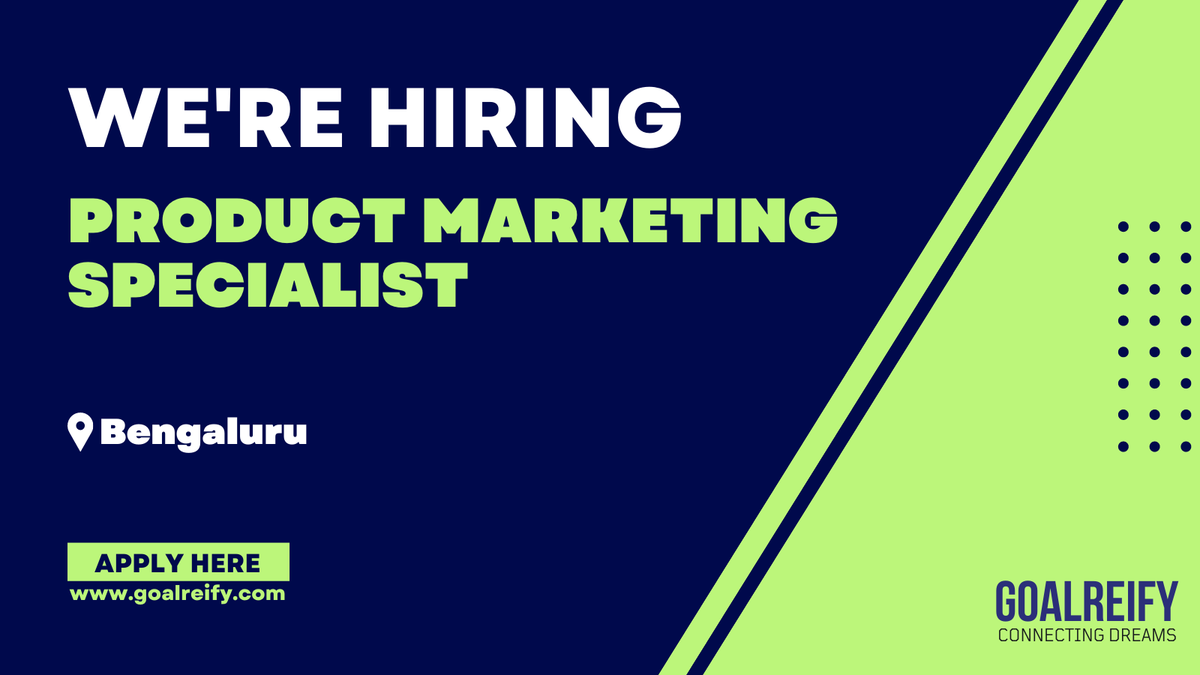 We are #hiring Product Marketing Specialist for our client in #bengaluru.

Interested !! Share your #resume 👉 careers@goalreify.com

#goalreify #gamingindustry #saas #b2b #marketing #copywriting #experience #productmarketing #product #productgrowth #like #share #positioning