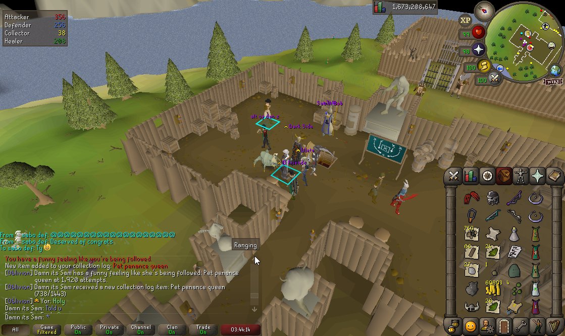 SamOSRS's tweet image. #52 Pet Penance Queen 1920 Gambles All pets :)